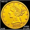 Image 1 : 1882-CC $5 Gold Half Eagle CHOICE AU