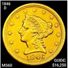 Image 1 : 1846-D $2.50 Gold Quarter Eagle UNCIRCULATED