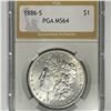 Image 1 : 1886-S Morgan Silver Dollar PGA-MS64