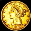 Image 1 : 1885 $5 Gold Half Eagle UNCIRCULATED