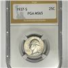 Image 1 : 1937-S Washington Silver Quarter PGA-MS65