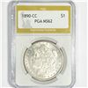 Image 1 : 1890-CC Morgan Silver Dollar PGA-MS621