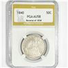 Image 1 : 1840 Seated Liberty Half Dollar PGA-AU58 Rev of 38
