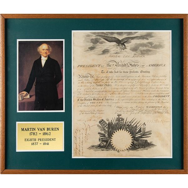 Martin Van Buren Document Signed as President