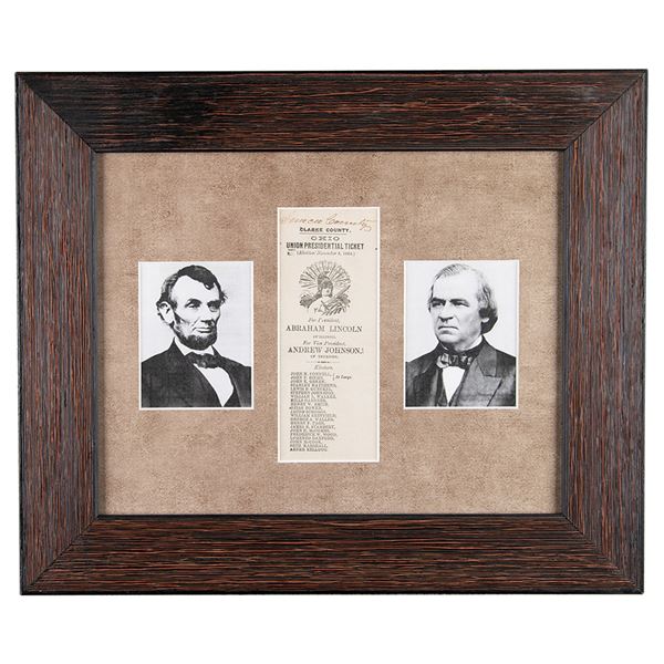 Abraham Lincoln 1864 Presidential Election Ticket