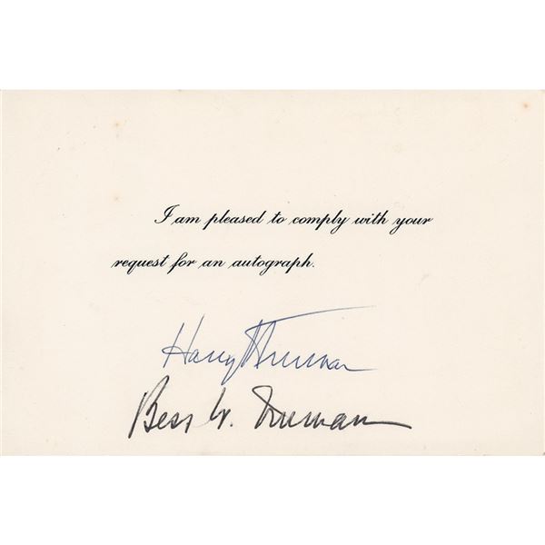 Harry and Bess Truman Signatures