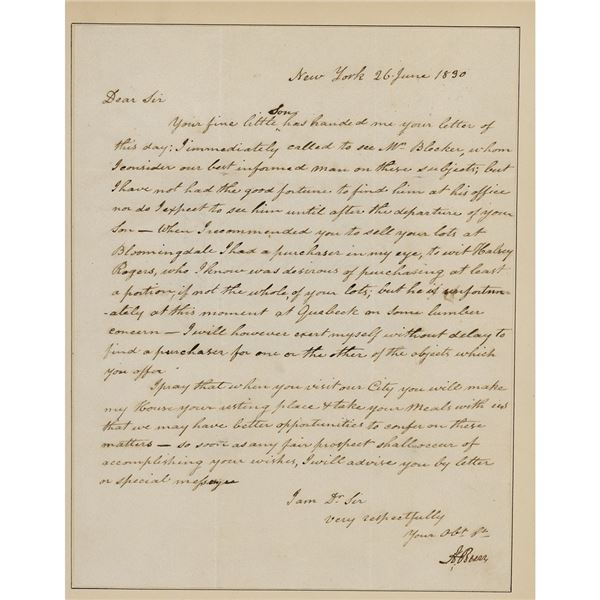 Aaron Burr Letter Signed
