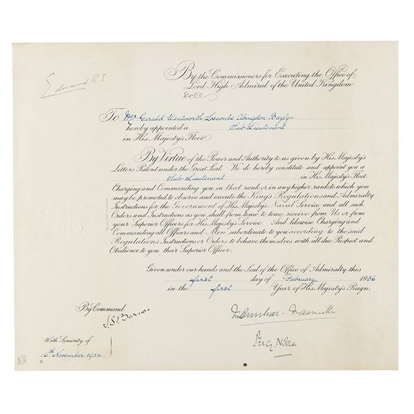 King Edward VIII Document Signed