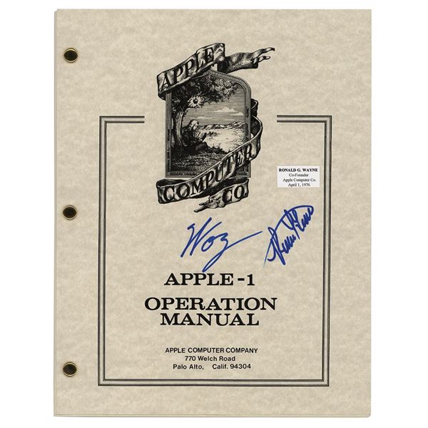 Apple: Wozniak and Wayne Signed Apple-1 Manual