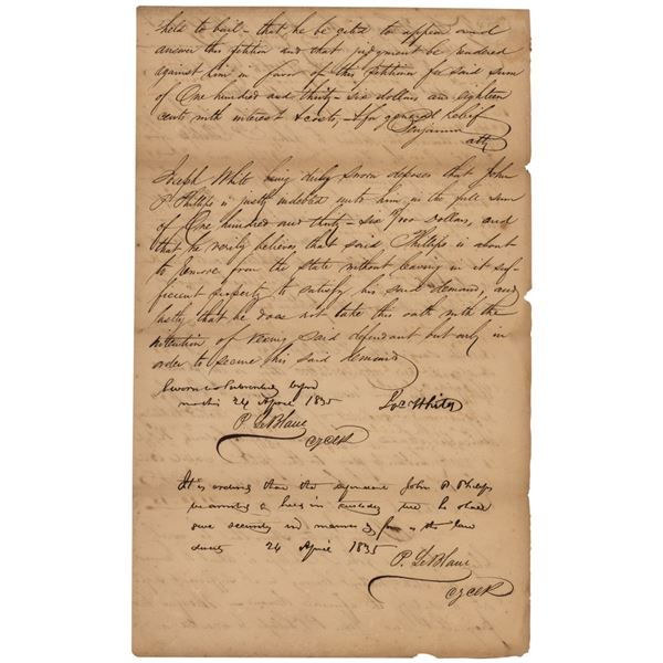 Judah P. Benjamin Autograph Document Signed