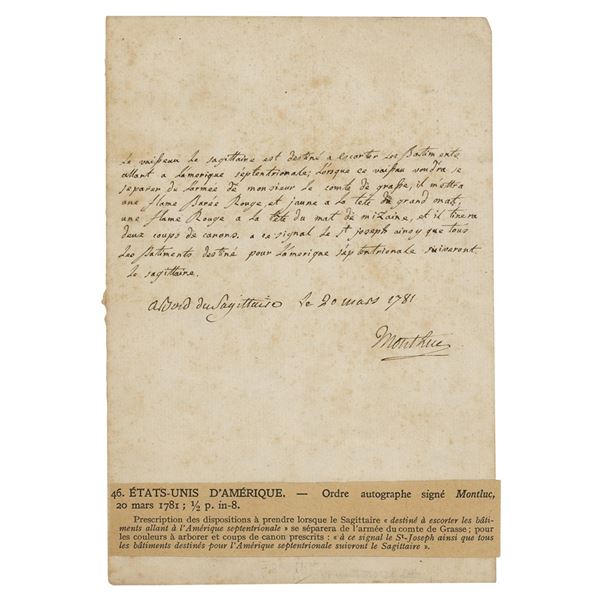 Charles-François de la Bourdonnaye Autograph Letter Signed