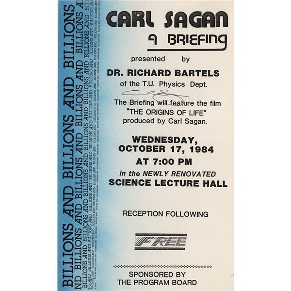 Carl Sagan Signed Broadside