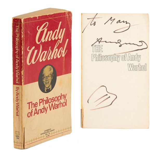 Andy Warhol Signed Book with Sketch