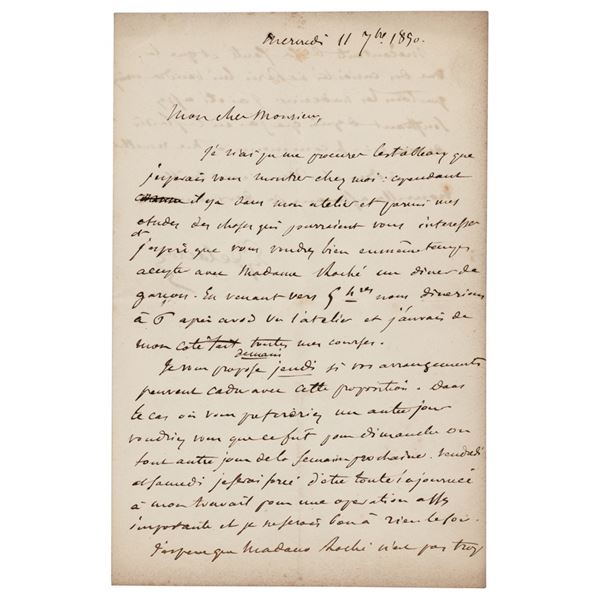 Eugene Delacroix Autograph Letter Signed
