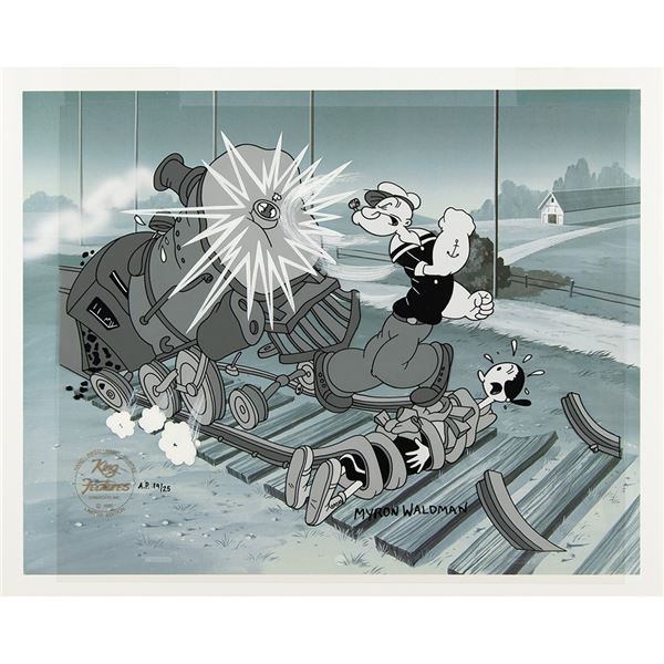 Myron Waldman Signed Limited Edition Cel: 'The Great Train Stoppery'