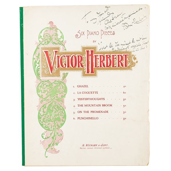 Victor Herbert Signed Sheet Music Booklet