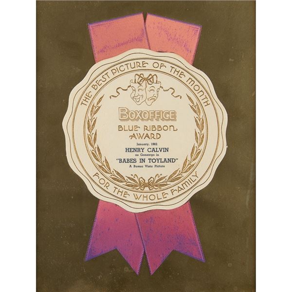 Henry Calvin's Box Office Blue Ribbon Award for Babes in Toyland