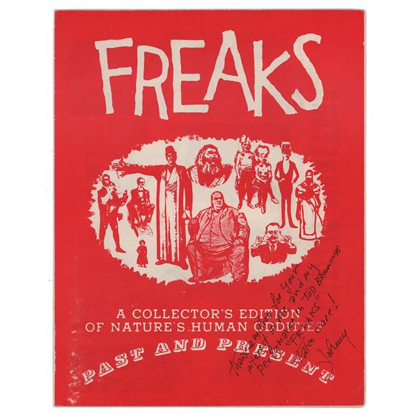 Johnny Eck Twice-Signed 'Freaks' Book Insert