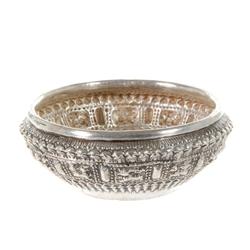 Antique Coin Silver Hand Hammered Bowl (CLB-278)