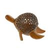 Image 4 : Coconut Shell Teak Sea Turtle Lamp (CLB-299)