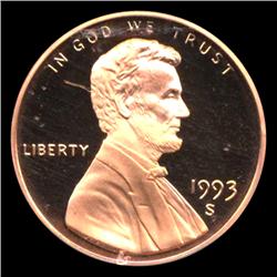 1993S US Lincoln Proof Cent Coin Graded PR70 DCAM Red (COI-4189)
