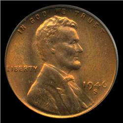1946S US Lincoln Cent Coin PCGS MS66 Red (COI-4214)