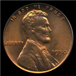 1950 US Lincoln Cent Coin PCGS MS66 Red (COI-4220)