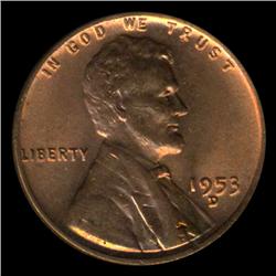 1953D Lincoln Cent Coin GEM Graded MS69 RED (COI-4229)