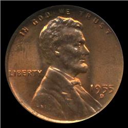 1955D US Lincoln Cent Coin NGC MS66 Red (COI-4236)
