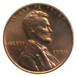 1959 Lincoln Cent Coin GEM Graded MS69 RED (COI-4245)
