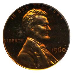 1960 LG DT PROOF Lincoln Cent Coin Graded PR69 DCAM Red (COI-4251)