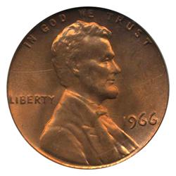 1966 US Lincoln Cent Coin PCGS MS66 Red (COI-4261)