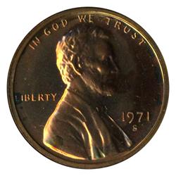 1971S PROOF Lincoln Cent Coin Graded PR70 CAM Red (COI-4273)