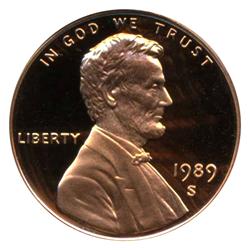 1989S PROOF Lincoln Cent Coin Graded PCGS PR69 DCAM Red (COI-4293)