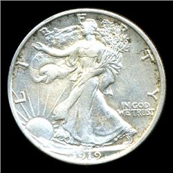 1919D Walking Liberty Half RARE AU+ (COI-4360)
