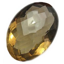 120ct  Oval Checkerboard Huge Smoky Quartz  Gemstone (GEM-9221)