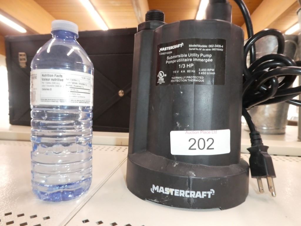 Mastercraft submersible utility pump 1/3 hp