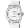 Image 1 : Rolex Mens Stainless Steel Mother Of Pearl Diamond 36MM Datejust Wristwatch With