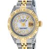 Image 1 : Rolex Ladies 2 Tone Mother Of Pearl Diamond Lugs Pyramid 26MM Datejust Wriswatch