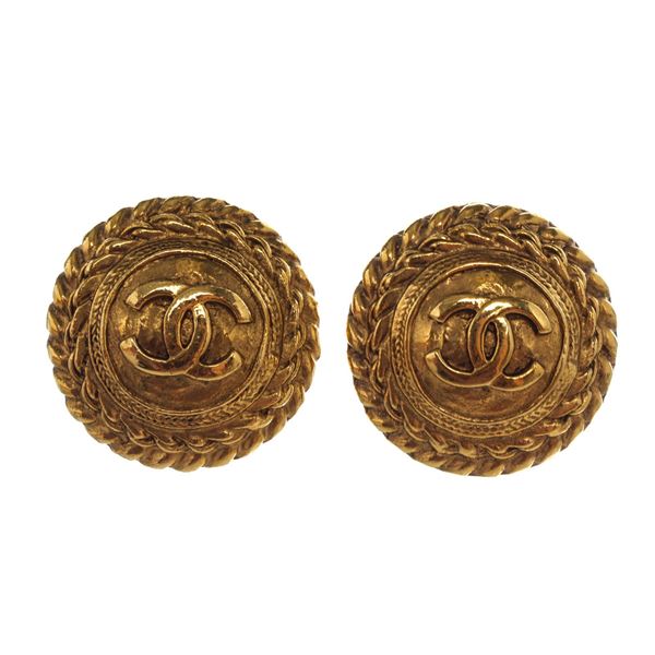 Chanel CC Round Clip-On Earrings