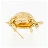 Image 4 : Vintage Petite 14k Yellow Gold Highly Detailed Textured Turtle Brooch Pin 6.59g