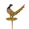 Image 4 : Rare Antique Art Nouveau 18K Gold Ruby Enamel LARGE Detailed Pheasant Stick Pin