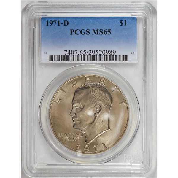 1971-D Eisenhower Dollar Coin PCGS MS65