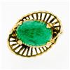 Image 4 : Vintage Handmade 18k Yellow Gold Oval Jade Solitaire Ring