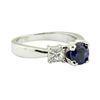 Image 1 : 1.91 ctw Blue Sapphire and Diamond Ring - 14KT White Gold