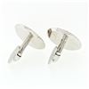 Image 3 : French Men's Vintage 18k Gold Florentine Finish Diamond Oval Swivel Cufflinks