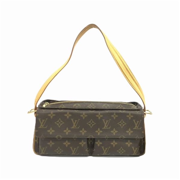 Louis Vuitton Brown Monogram Canvas Leather Viva Cite MM Shoulder Bag
