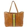 Image 1 : MCM Cognac Monogram Visetos Canvas Leather Green Rudic Tote Bag