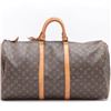 Image 2 : Louis Vuitton Brown Monogram Canvas Leather Keepall 55 cm Duffle Bag Luggage