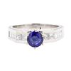 Image 2 : 1.76 ctw Sapphire And Diamond Ring - Platinum